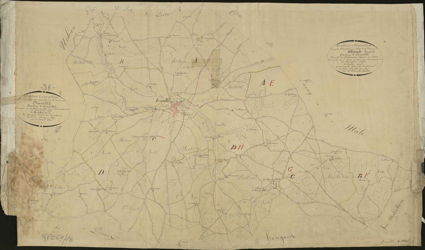 Ecueillé - Tableau d'assemblage.