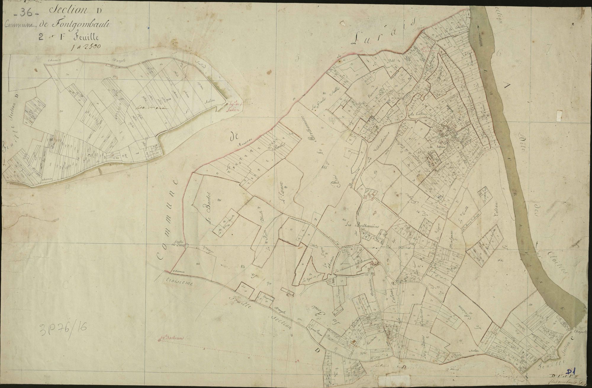 Fontgombault - Sections D1 et D2, dites de Fontgombault ou des Berthonnières.