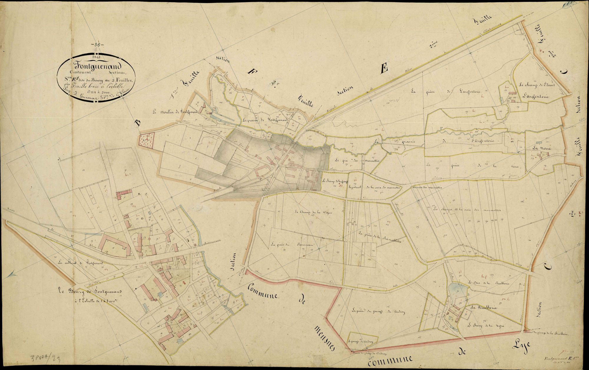 Fontguenand - Section E1, dite du Bourg.