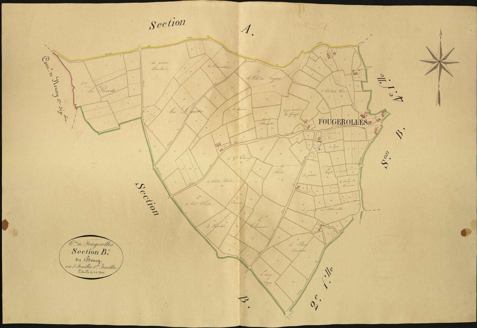 Fougerolles - Section B1, dite du Bourg.