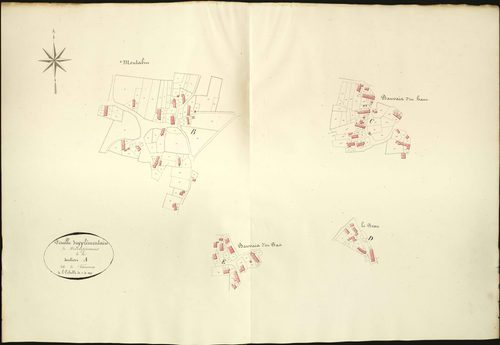 Fougerolles - Section A, feuille supplémentaire de développement (Montabin, Bauvais d'en haut, Bauvais d'en bas, Le Beau).
