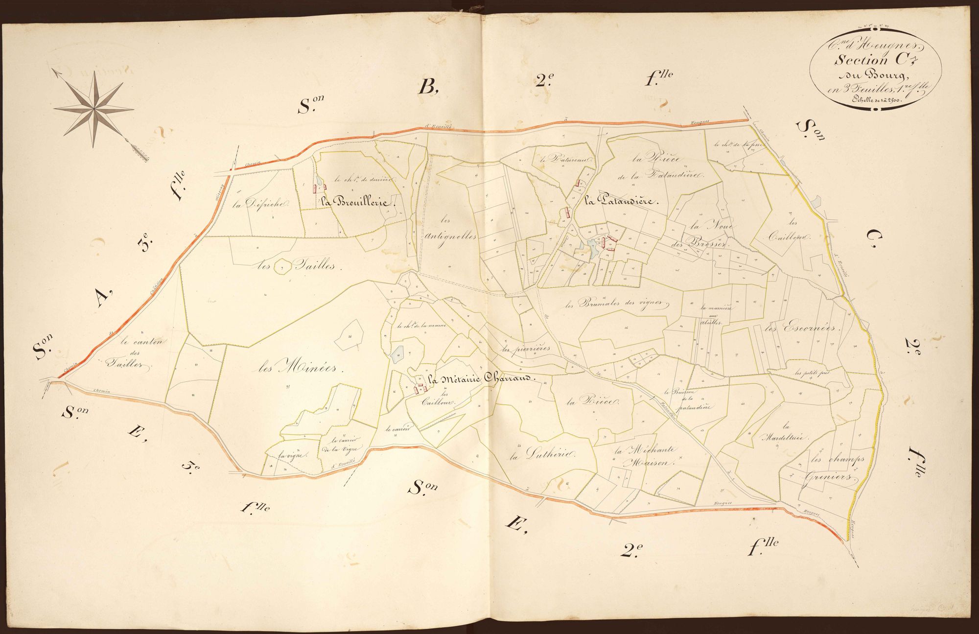 Heugnes - Section C1, dite du Bourg.