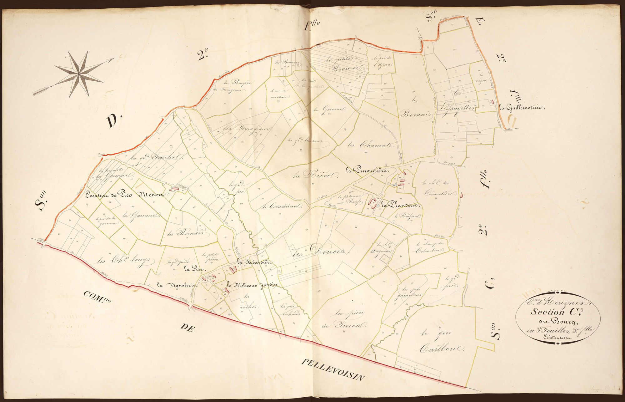 Heugnes - Section C3, dite du Bourg.
