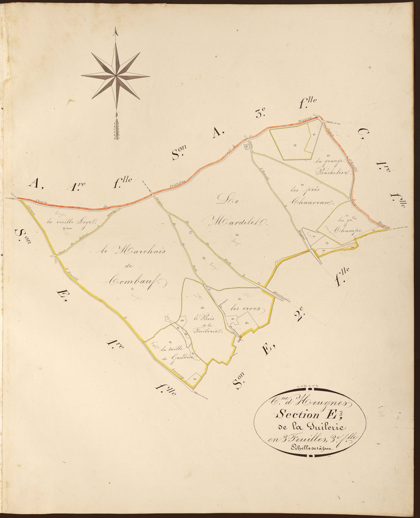 Heugnes - Section E3, dite de la Tuilerie.