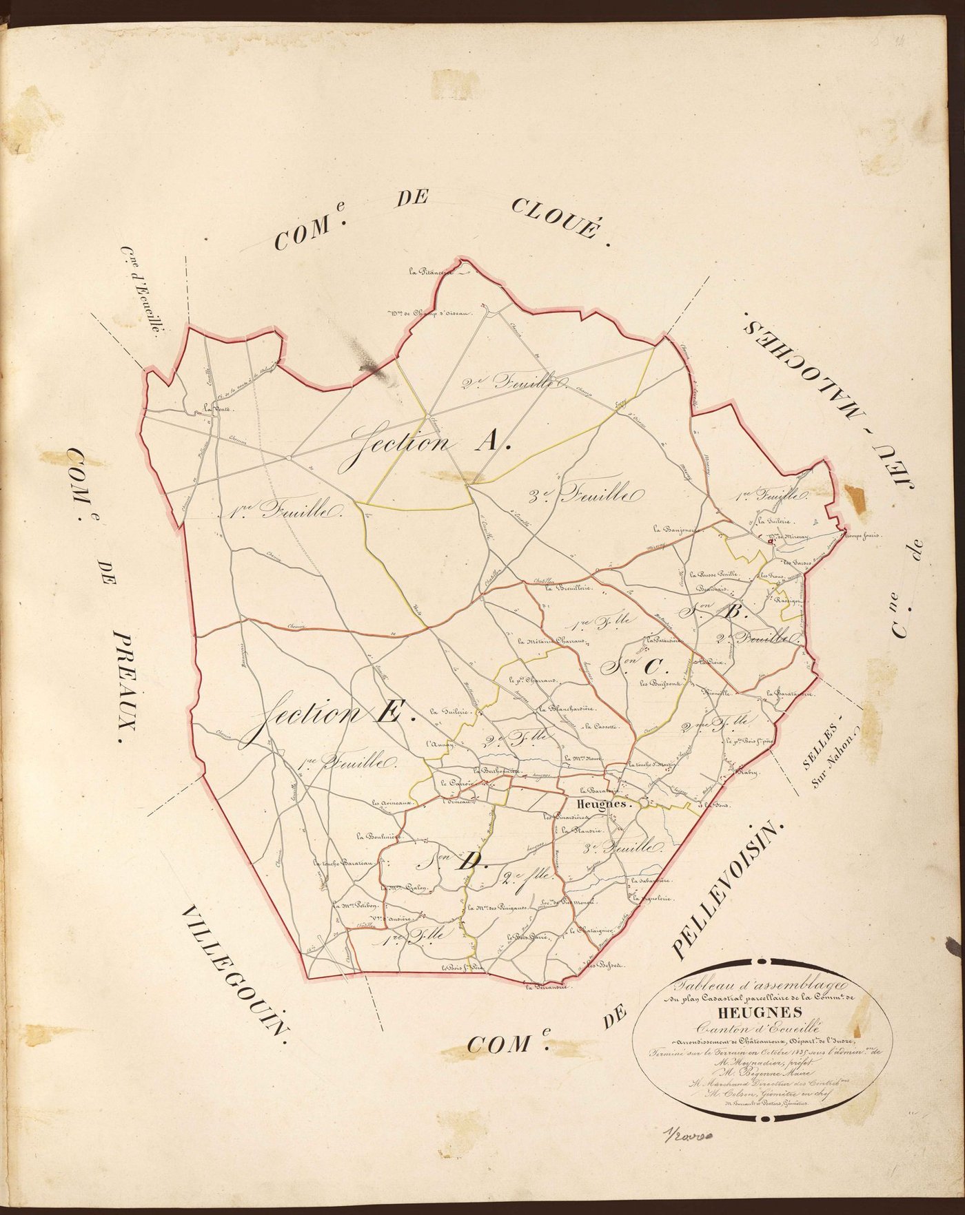 Heugnes - Tableau d'assemblage.
