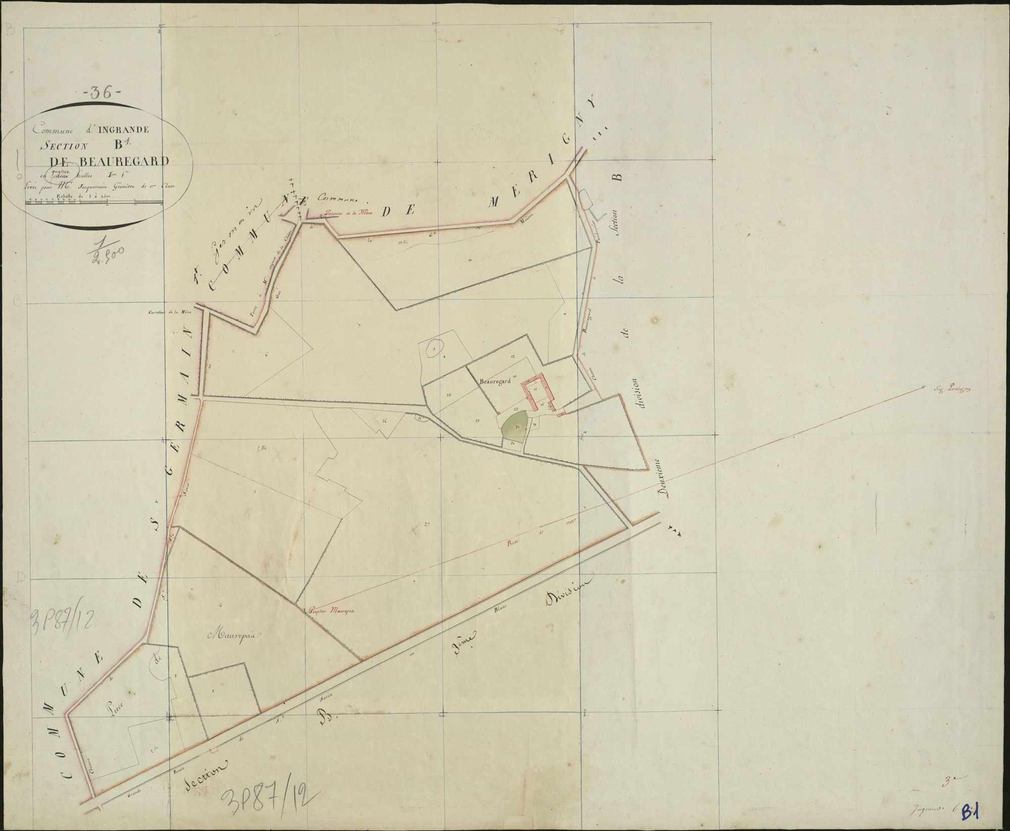 Ingrandes - Section B1, dite de Beauregard.