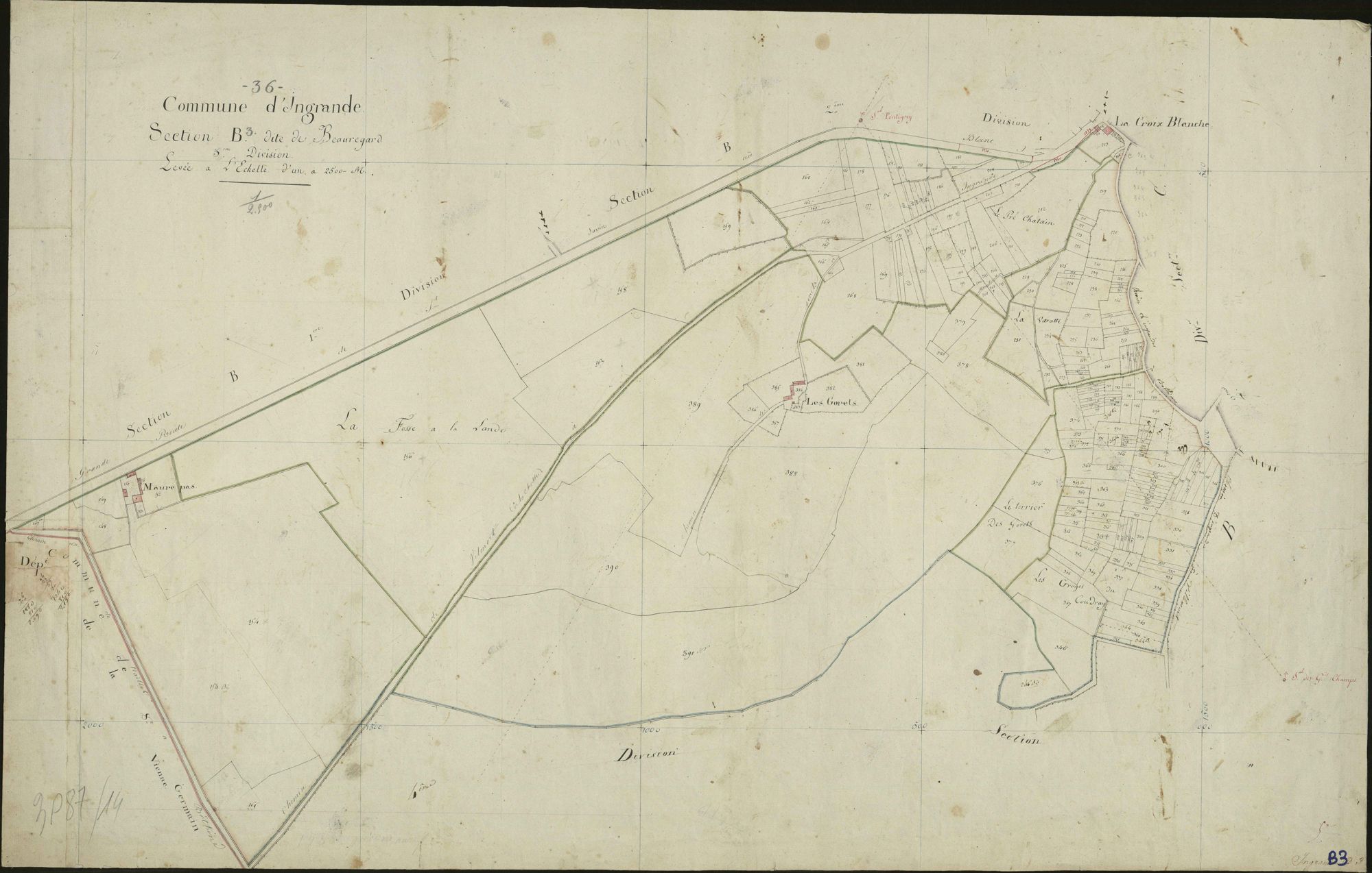 Ingrandes - Section B3, dite de Beauregard.
