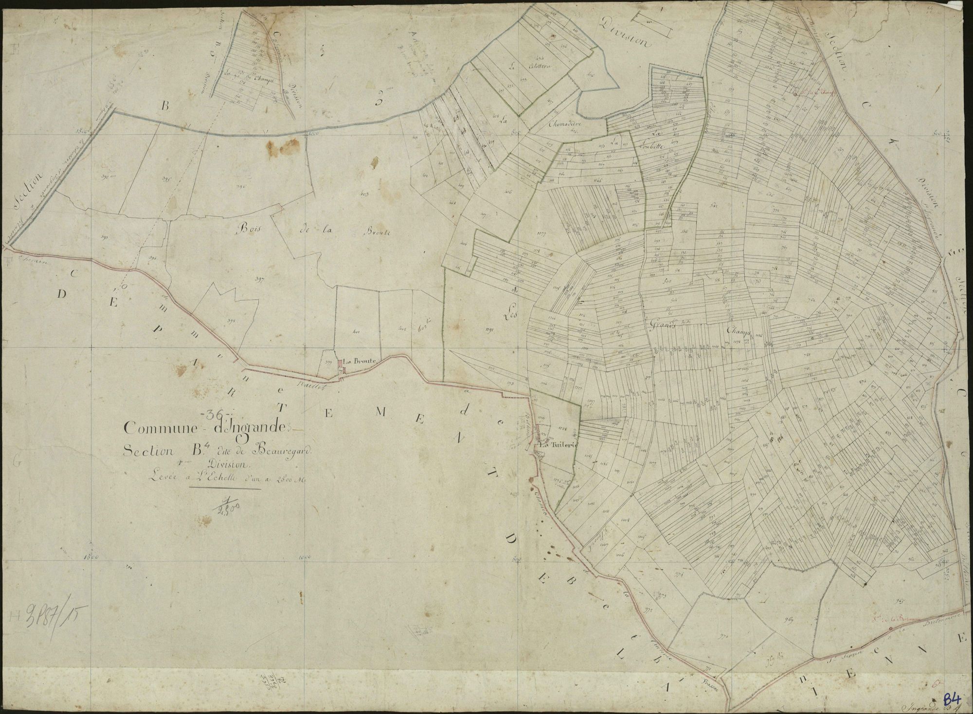 Ingrandes - Section B4, dite de Beauregard.