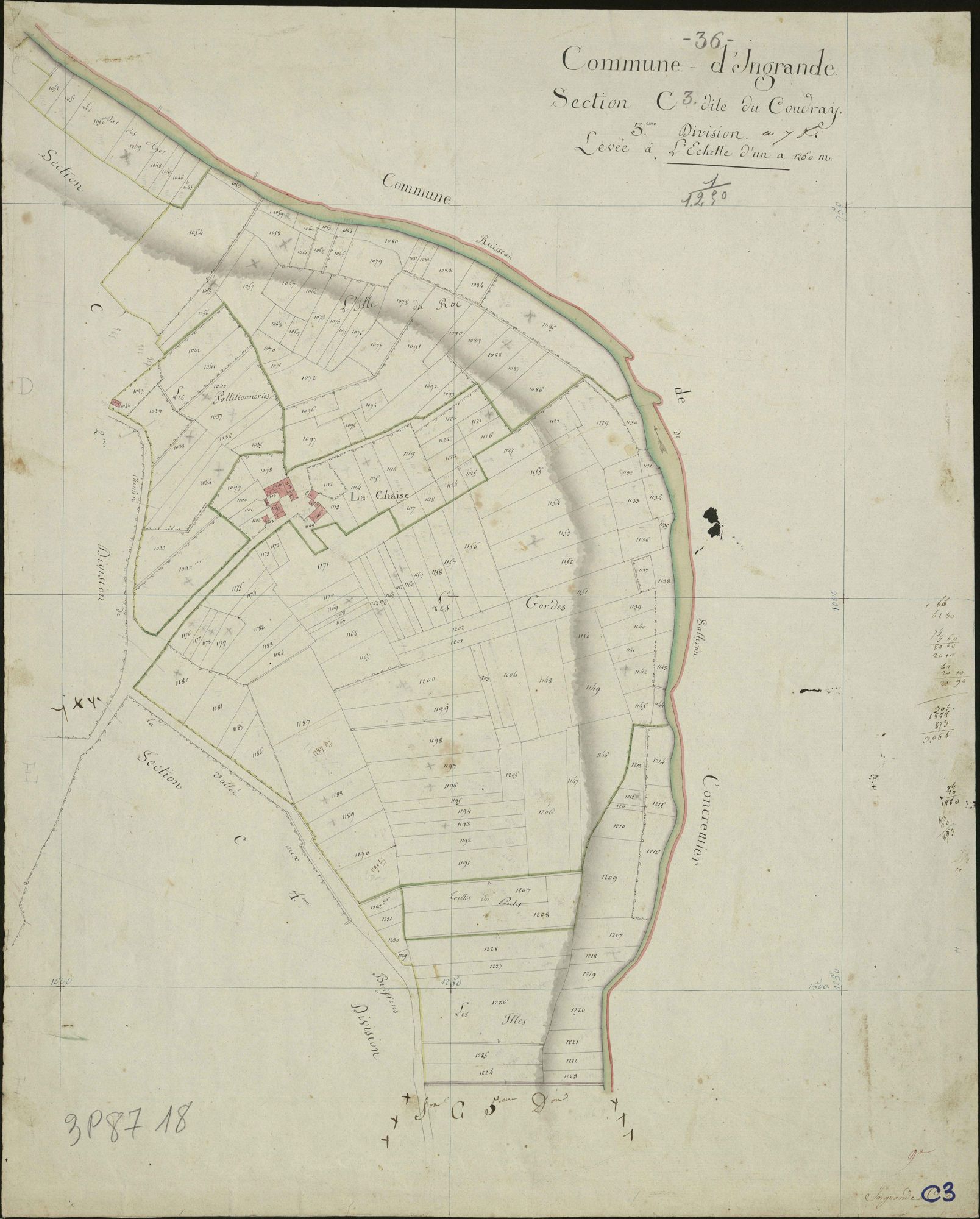 Ingrandes - Section C3, dite du Coudray.
