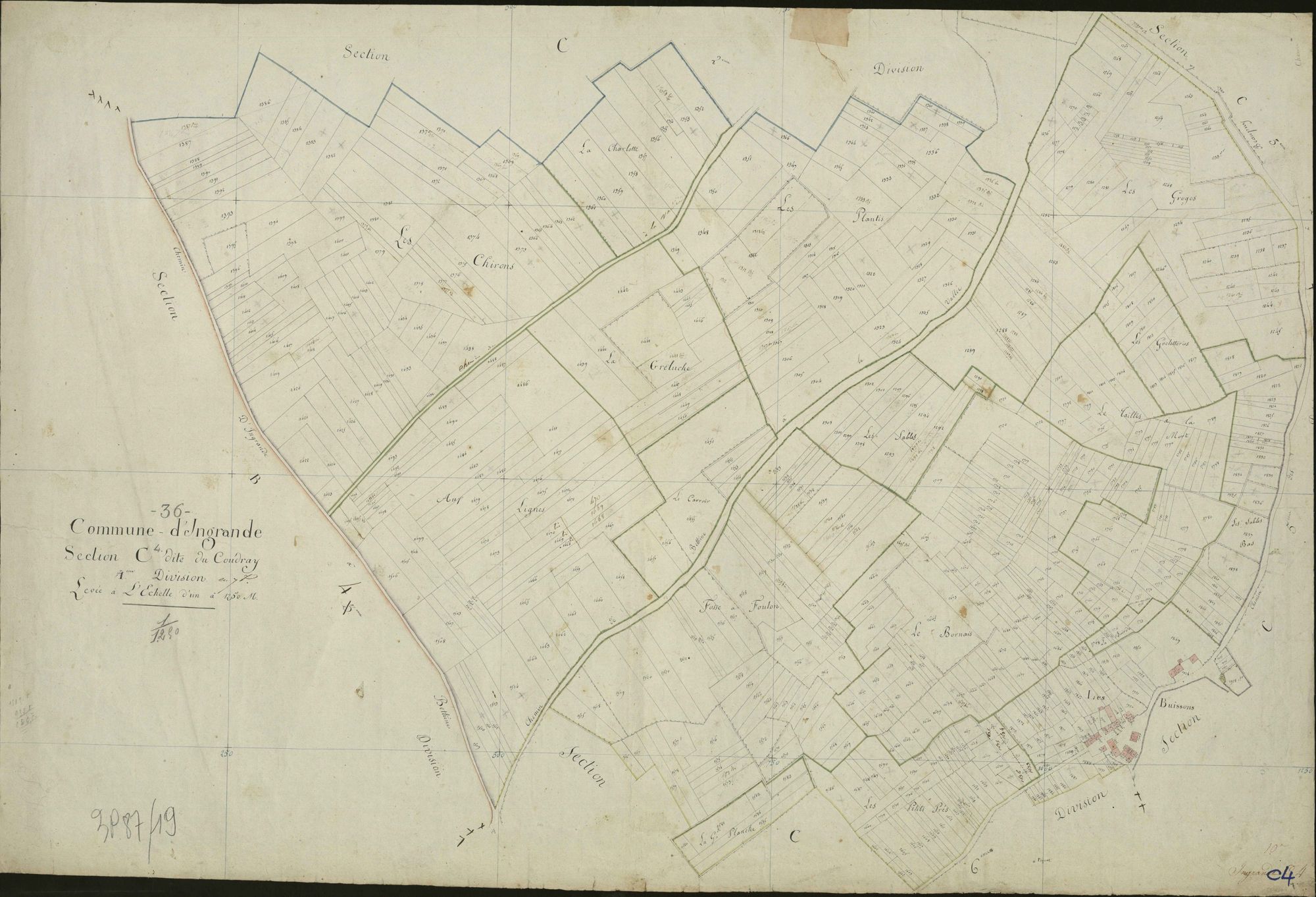 Ingrandes - Section C4, dite du Coudray.