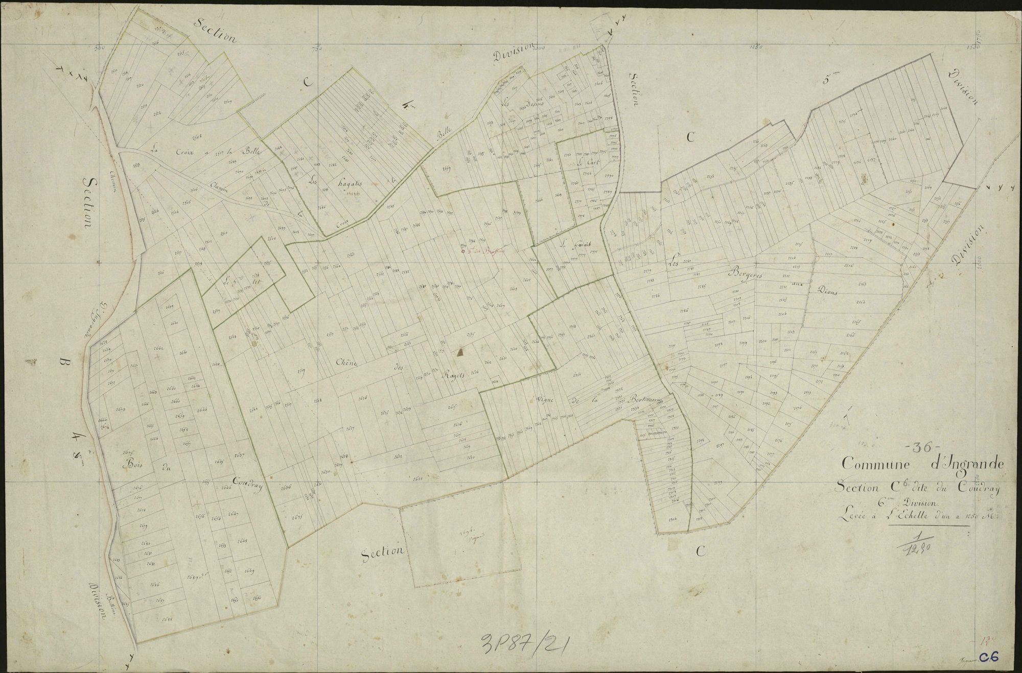 Ingrandes - Section C6, dite du Coudray.