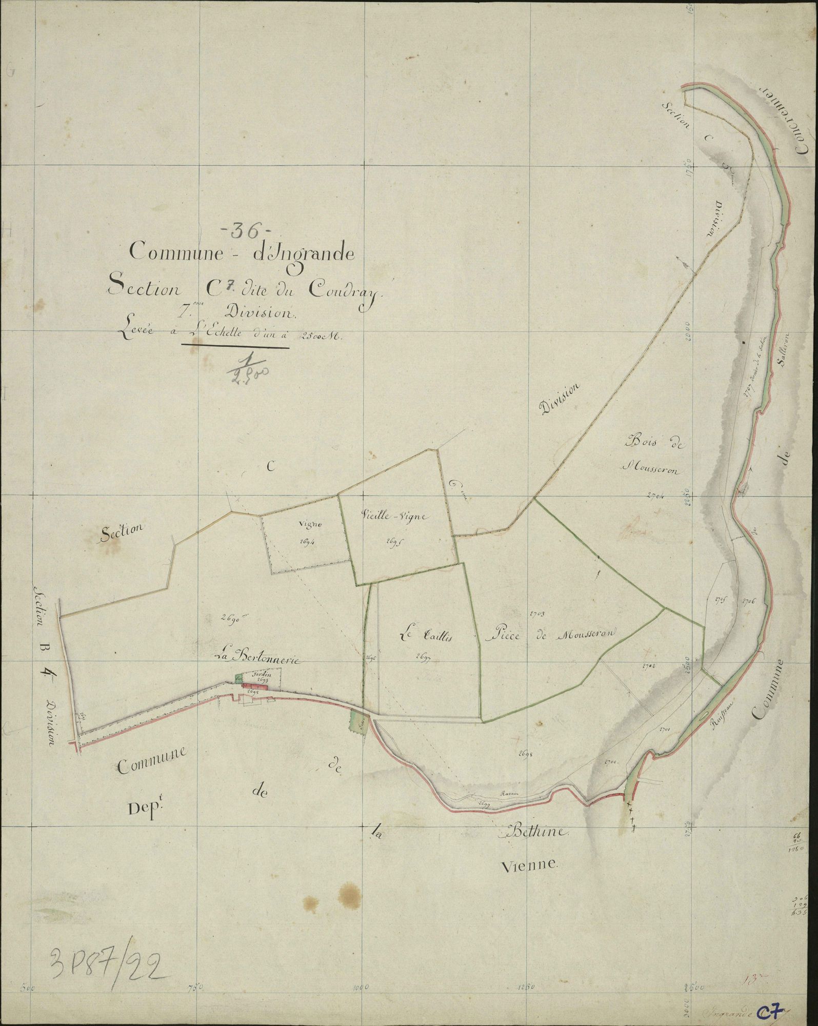 Ingrandes - Section C7, dite du Coudray.