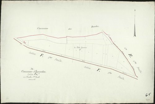 Issoudun - Section G5, feuille réalisée après la création de la commune des Bordes.