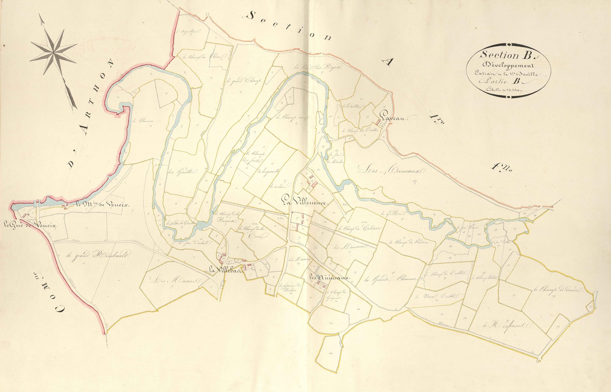 Jeu-les-Bois - Section B, feuille de développement.