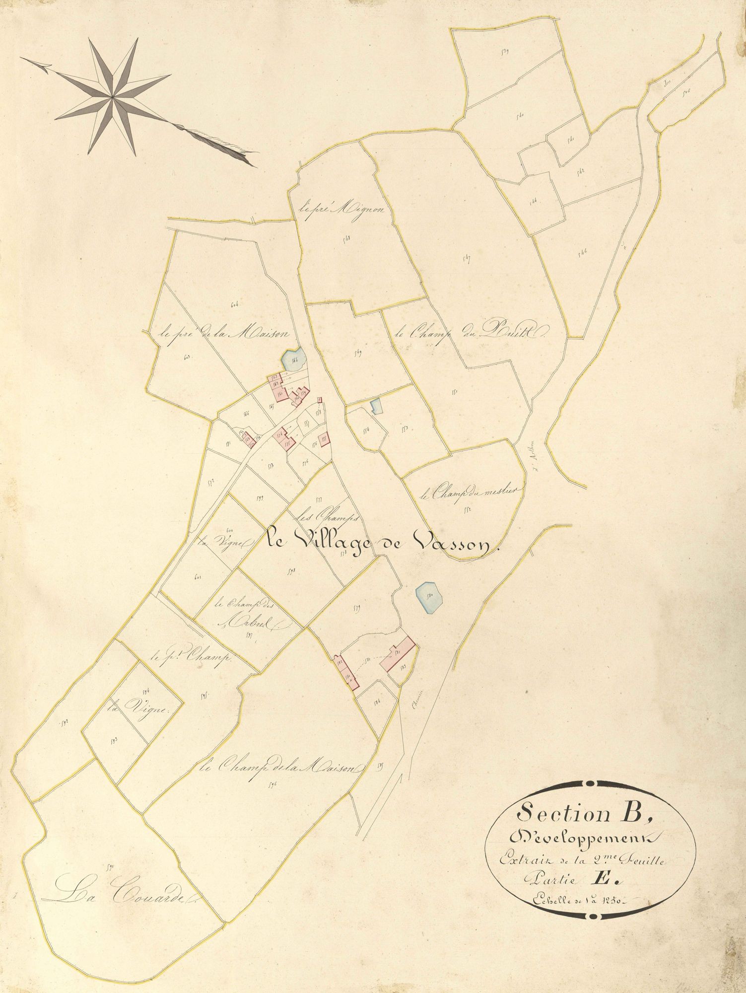Jeu-les-Bois - Section B, feuille de développement (Vasson).