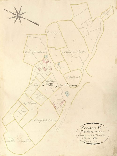 Jeu-les-Bois - Section B, feuille de développement (Vasson).