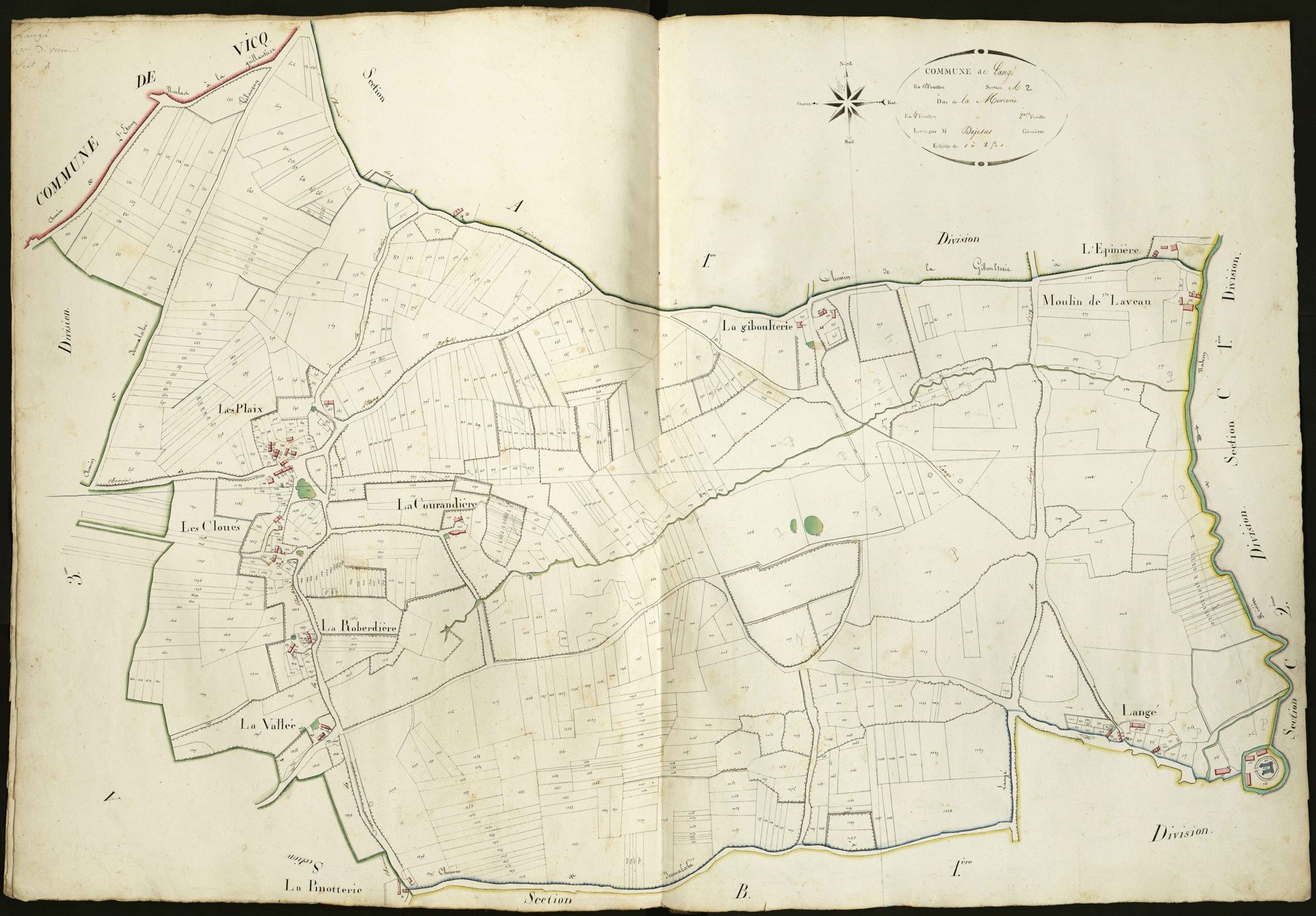 Langé - Section A2 dite de la Mercerie.