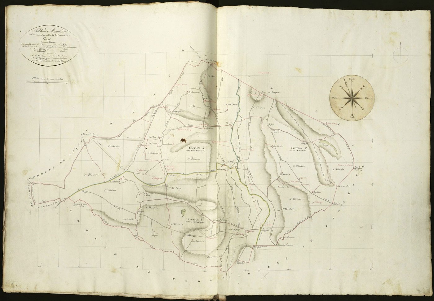Langé - Tableau d'assemblage.