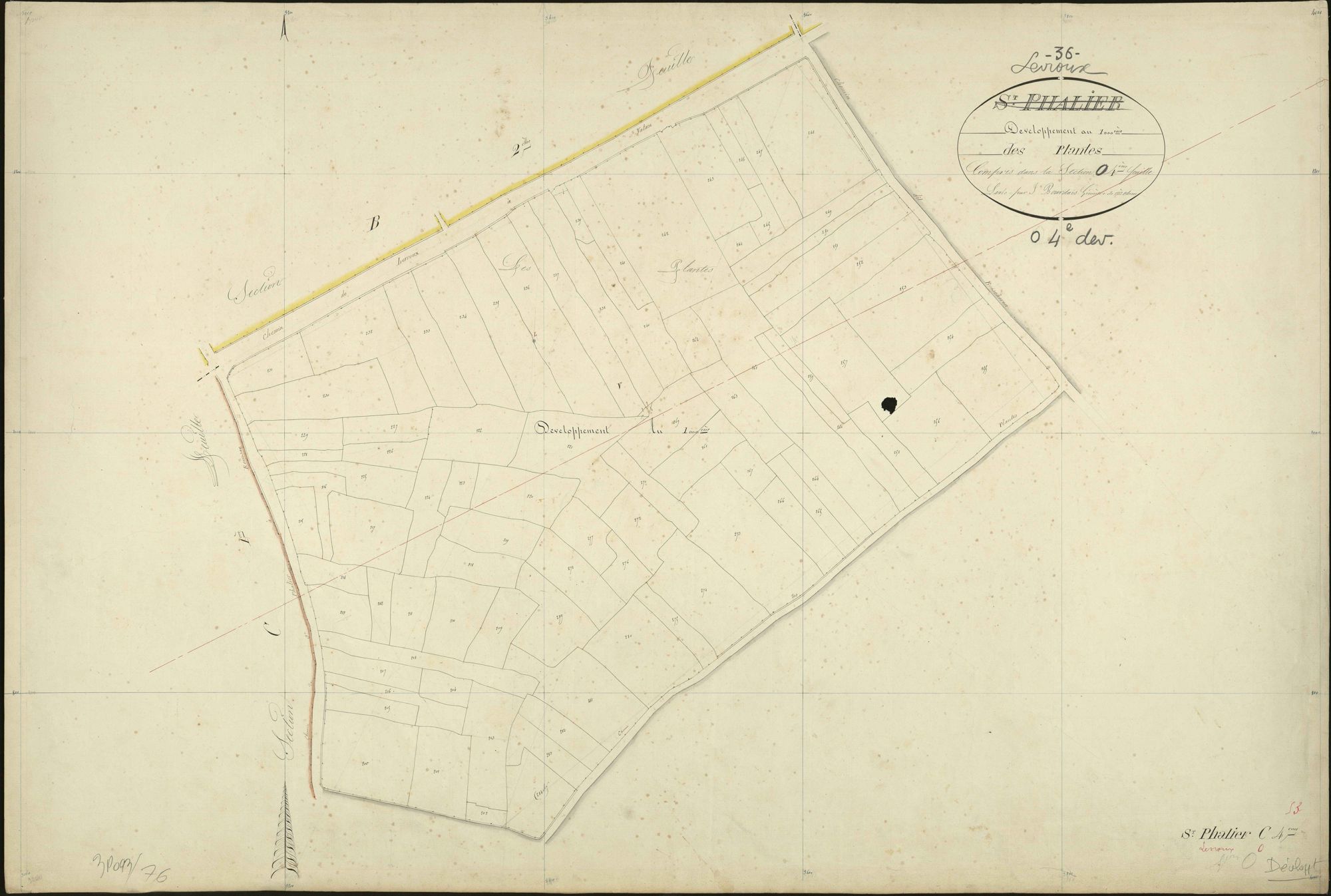 Levroux - Section O4, développement des Plantes (ancienne section C4 de Saint-Phallier).