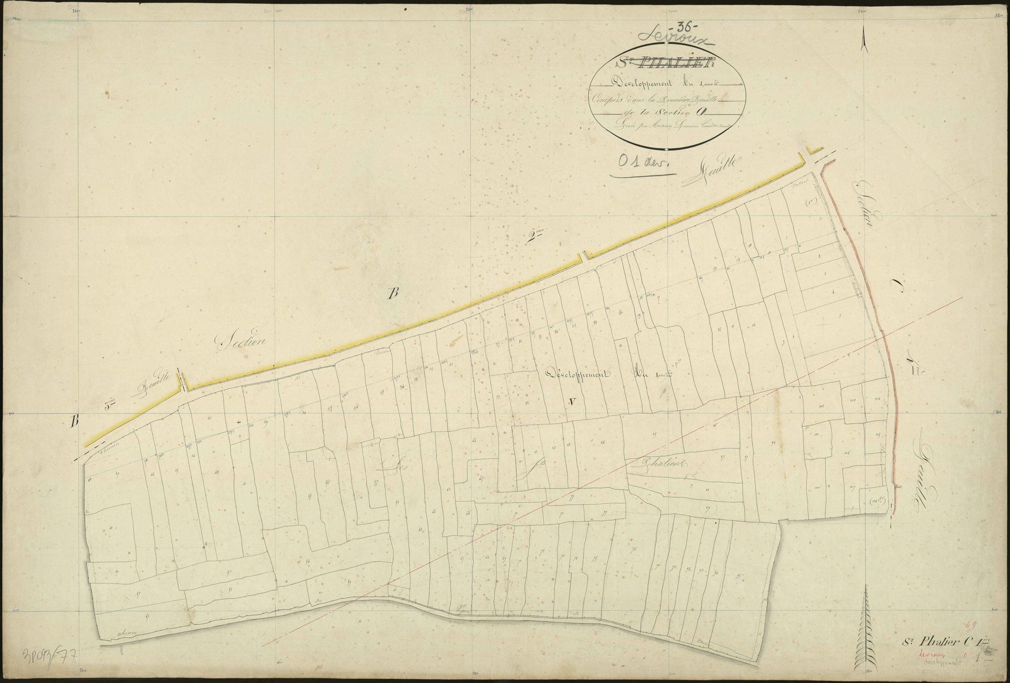Levroux - Section O1, développement (ancienne section C1 de Saint Phallier).