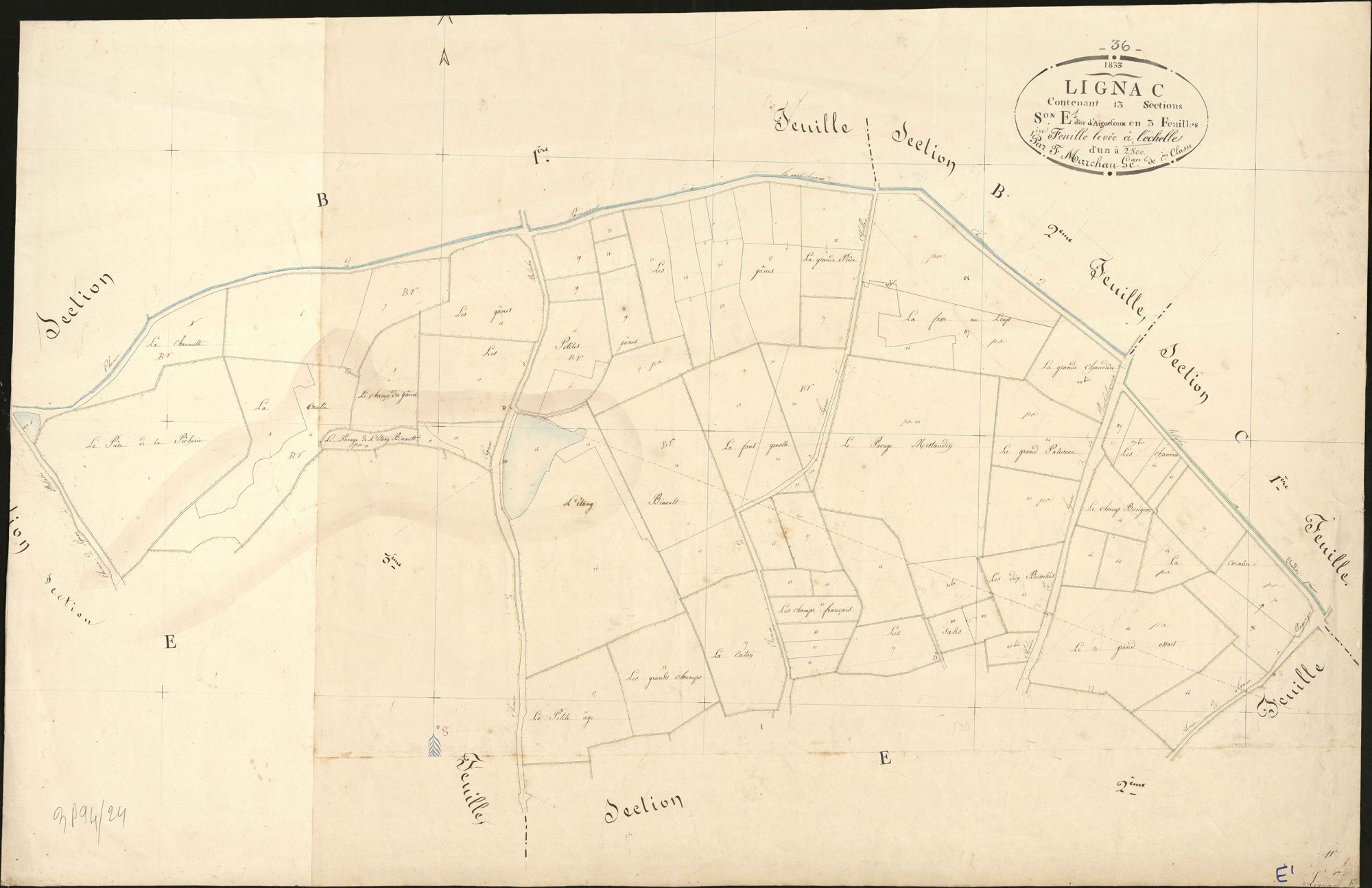 Lignac - Section E1, dite d'Aiguefoux.