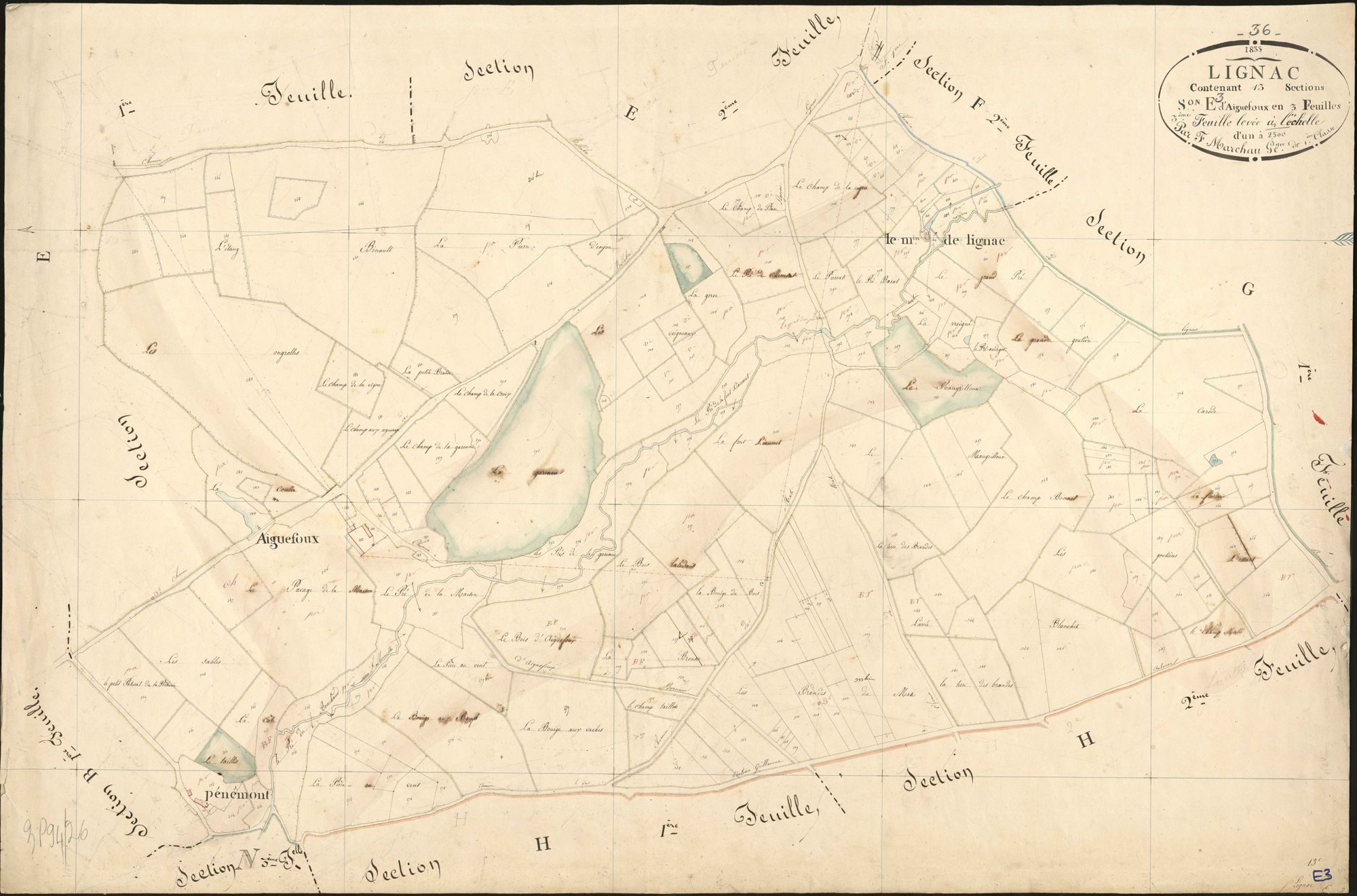 Lignac - Section E3, dite d'Aiguefoux.