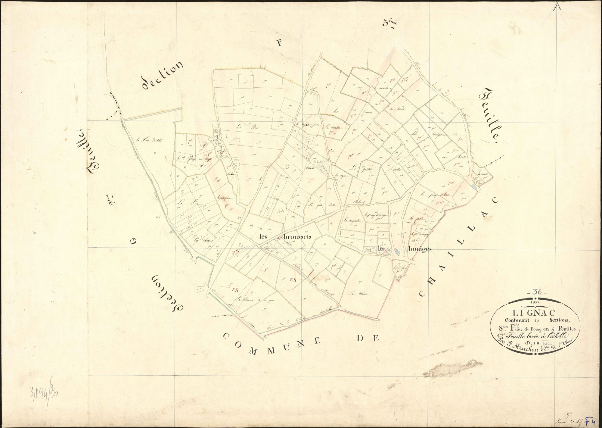 Lignac - Section F4, dite du Bourg.