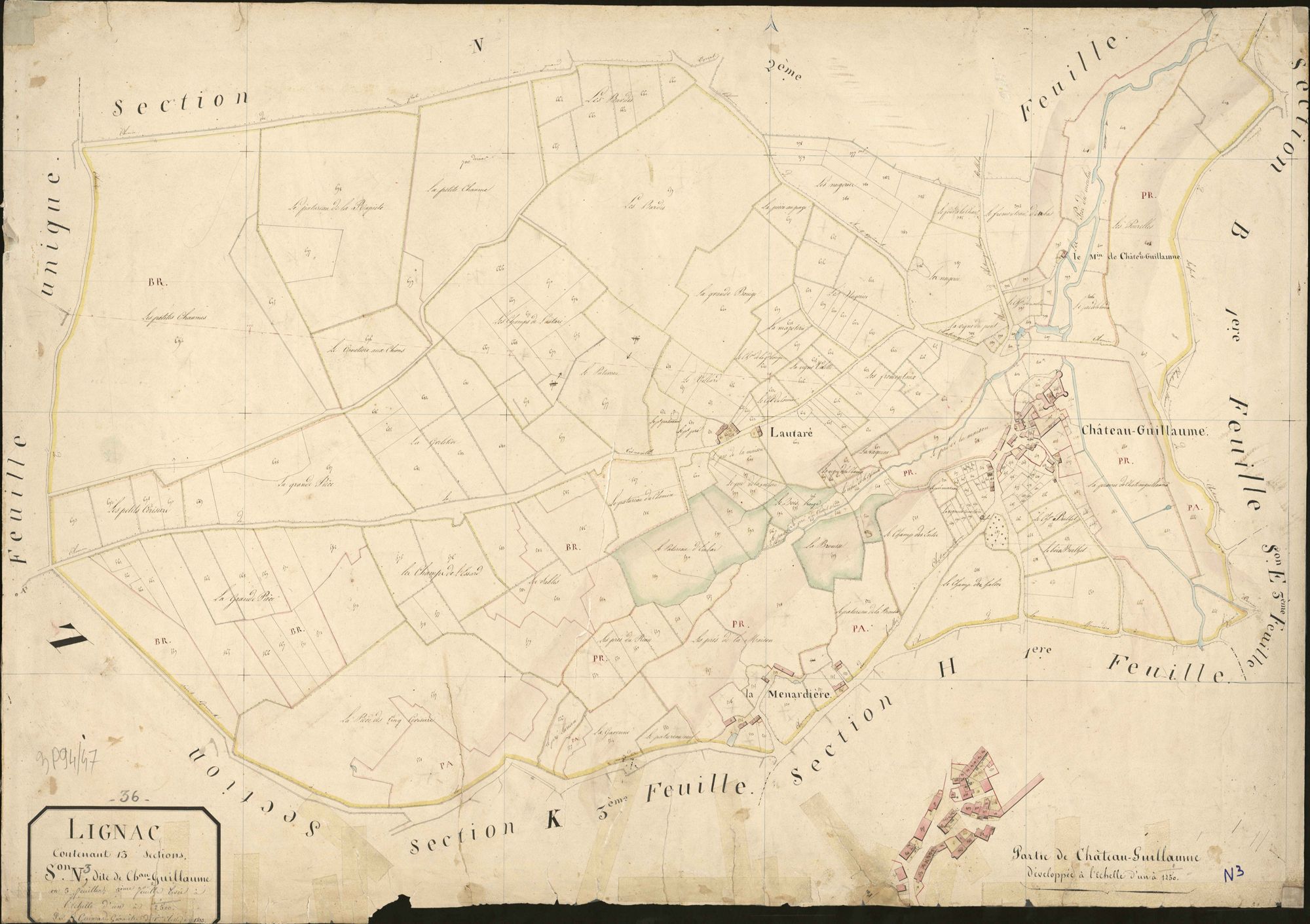 Lignac - Section N3, dite de Château-Guillaume.