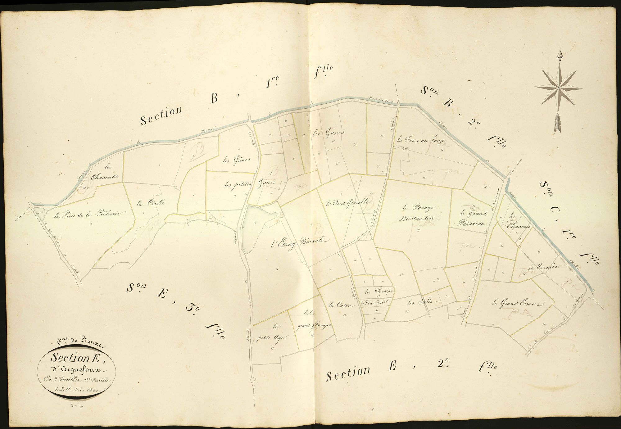 Lignac - Section E1, dite d'Aiguefoux.