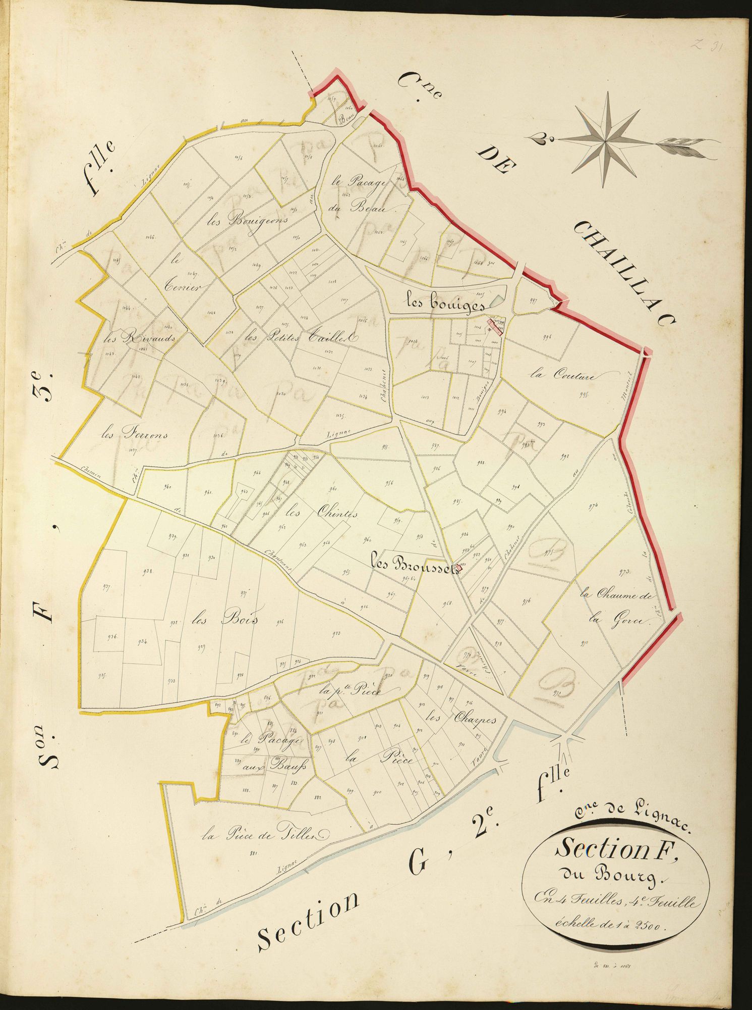 Lignac - Section F4, dite du Bourg.