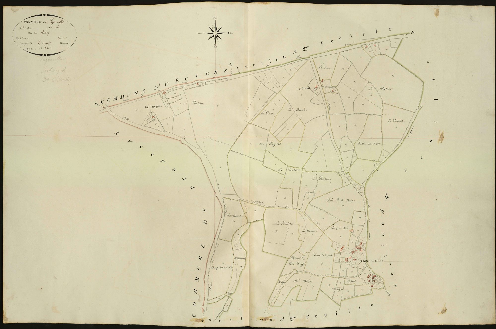 Lignerolles - Section A3, dite du Bourg.