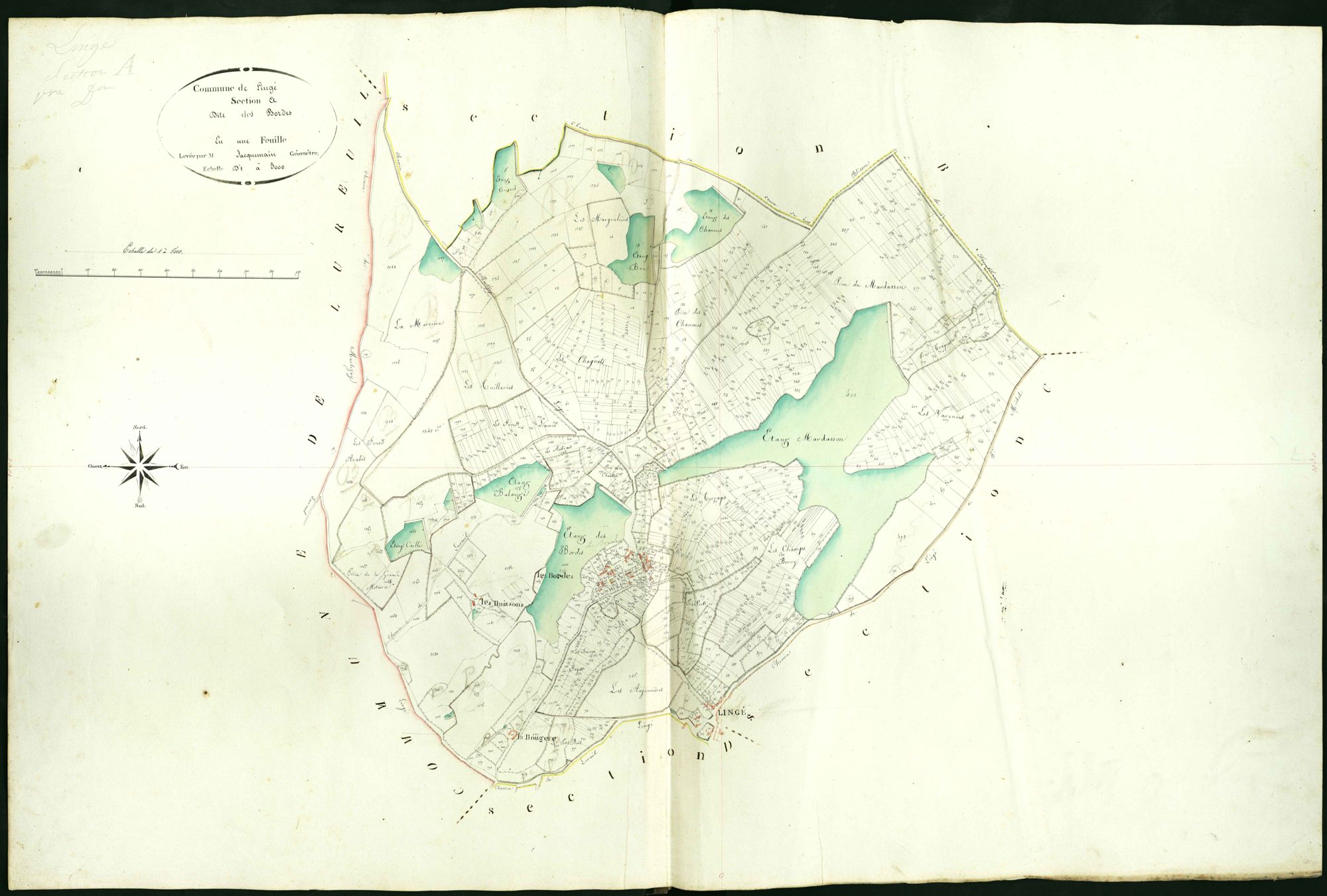 Lingé - Section A, dite des Bordes.