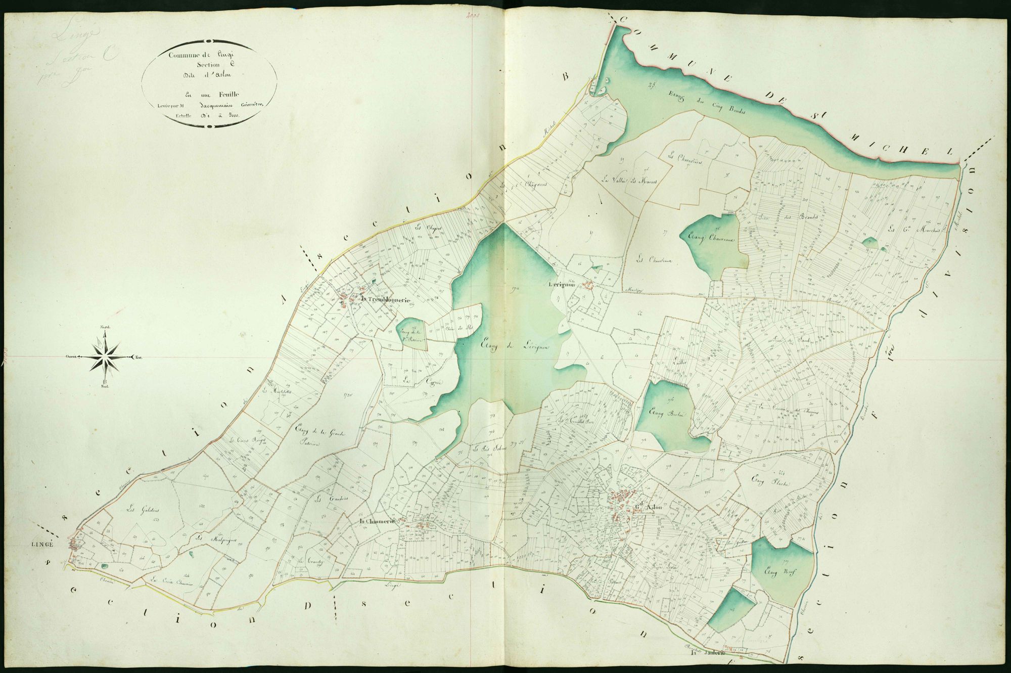 Lingé - Section C, dite d'Aslon.