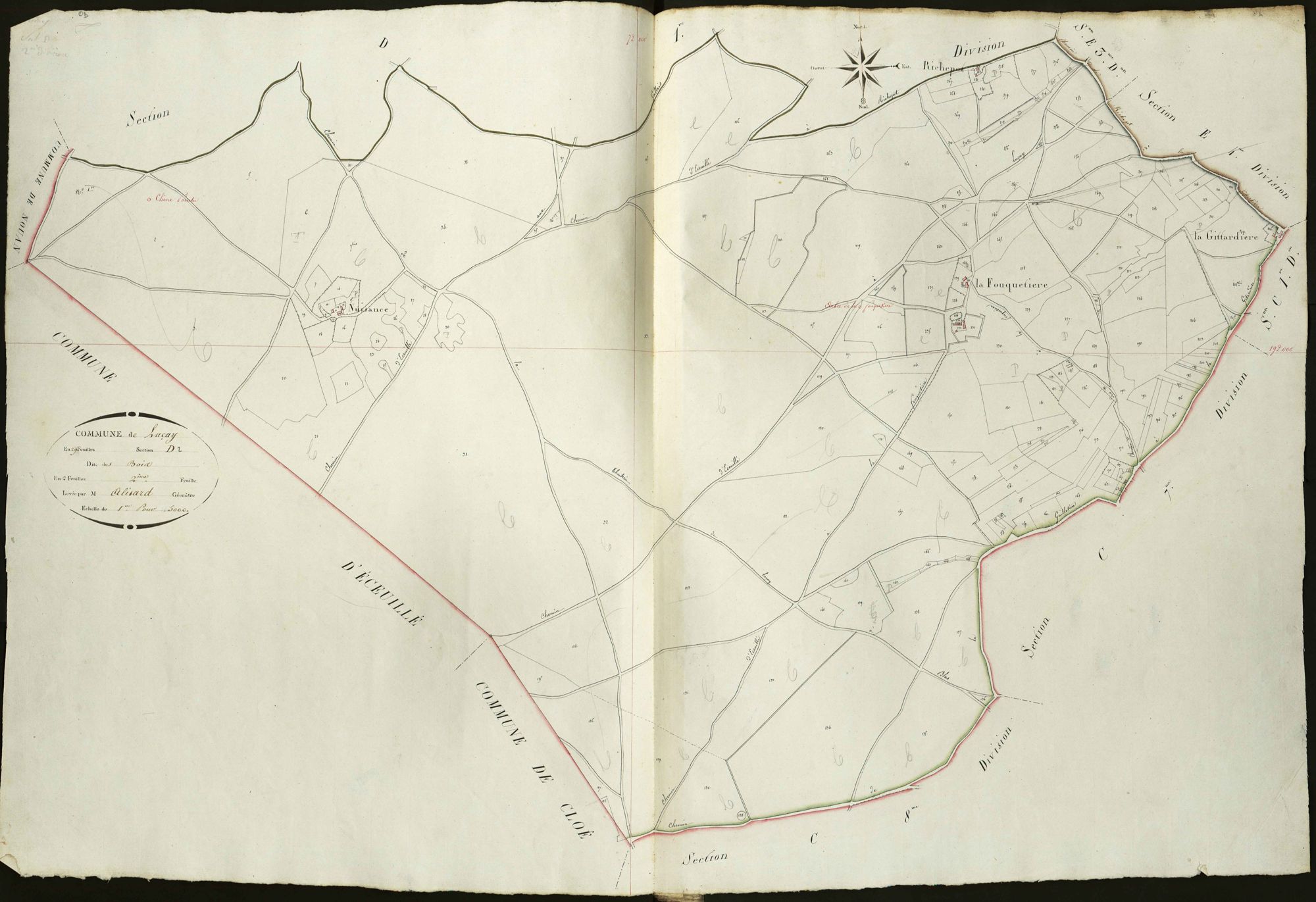 Luçay-le-Mâle - Section D2, dite des Bois.
