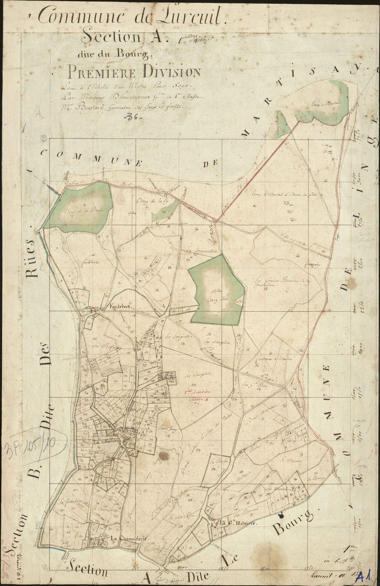 Lureuil - Section A1, dite du Bourg.