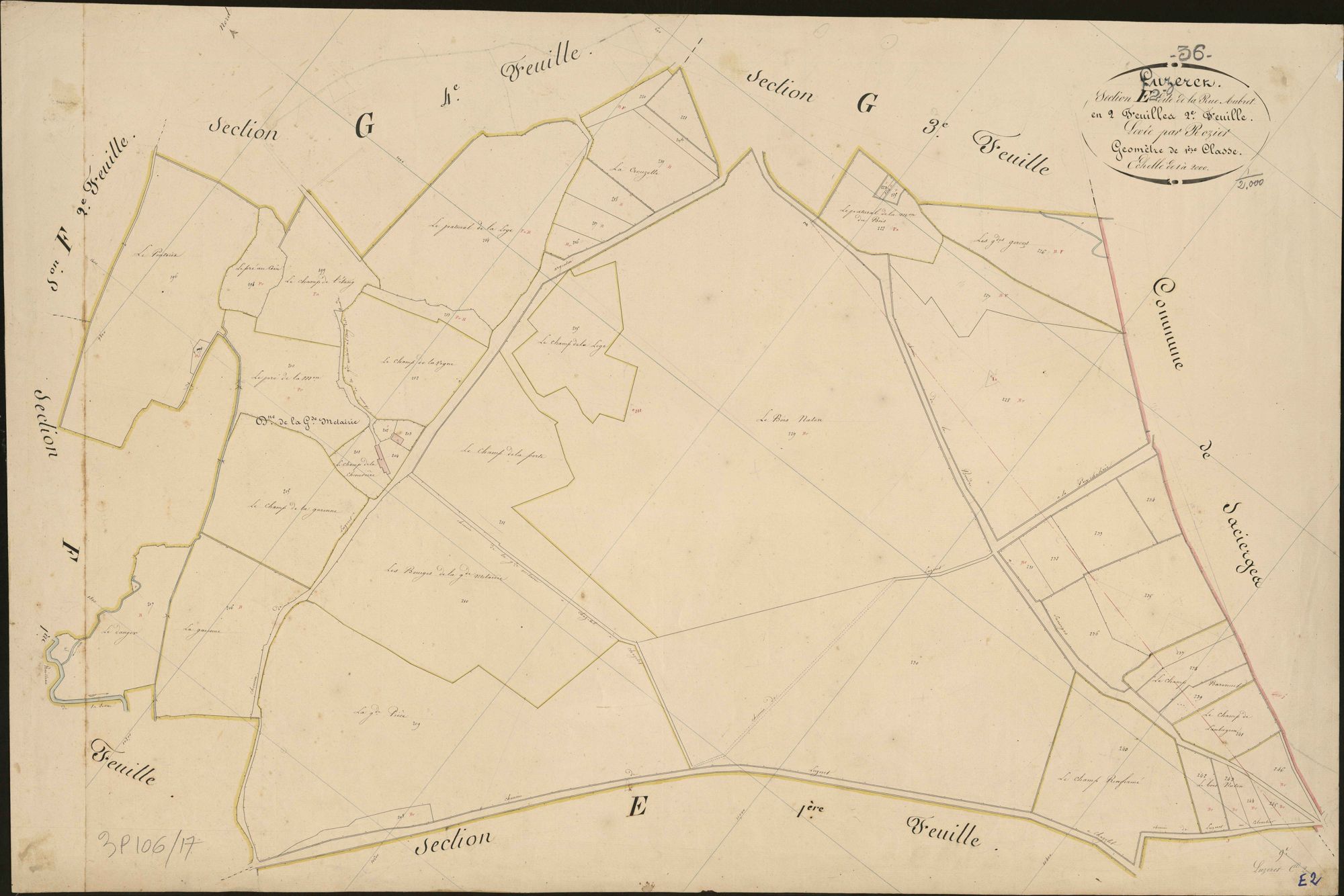 Luzeret - Section E2, dite de la rue Aubret.
