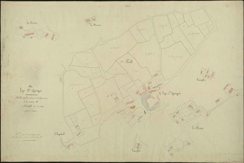 Lys-Saint-Georges - Section A, feuille supplémentaire (La Perrière, la Bourse, Langlée, Le Plessis, Lys Saint Georges, L'Hôpital).
