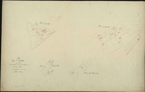Lys-Saint-Georges - Section B, feuille supplémentaire (Langlée, Les Granges, Champ Bernard, Fondeville).
