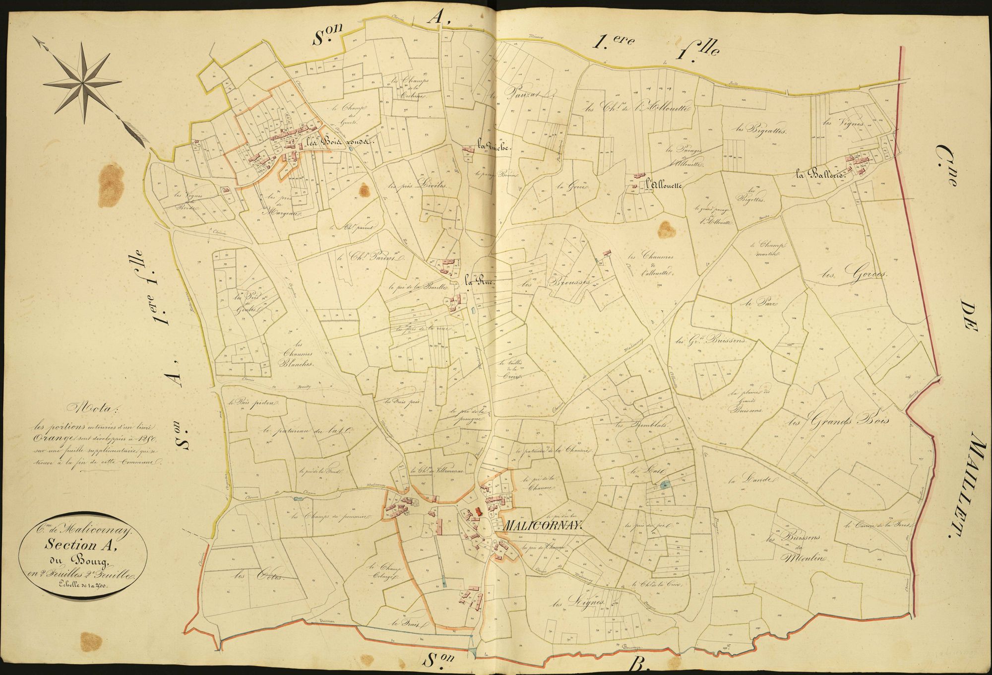 Malicornay - Section A2, dite du Bourg.