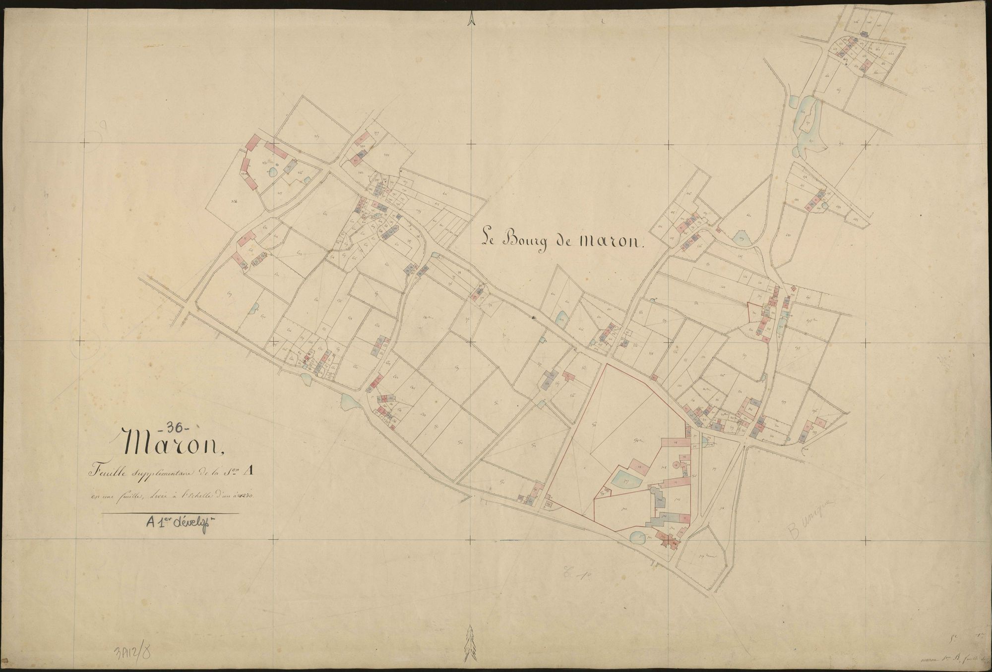 Mâron - Section A, feuille supplémentaire (bourg de Mâron).