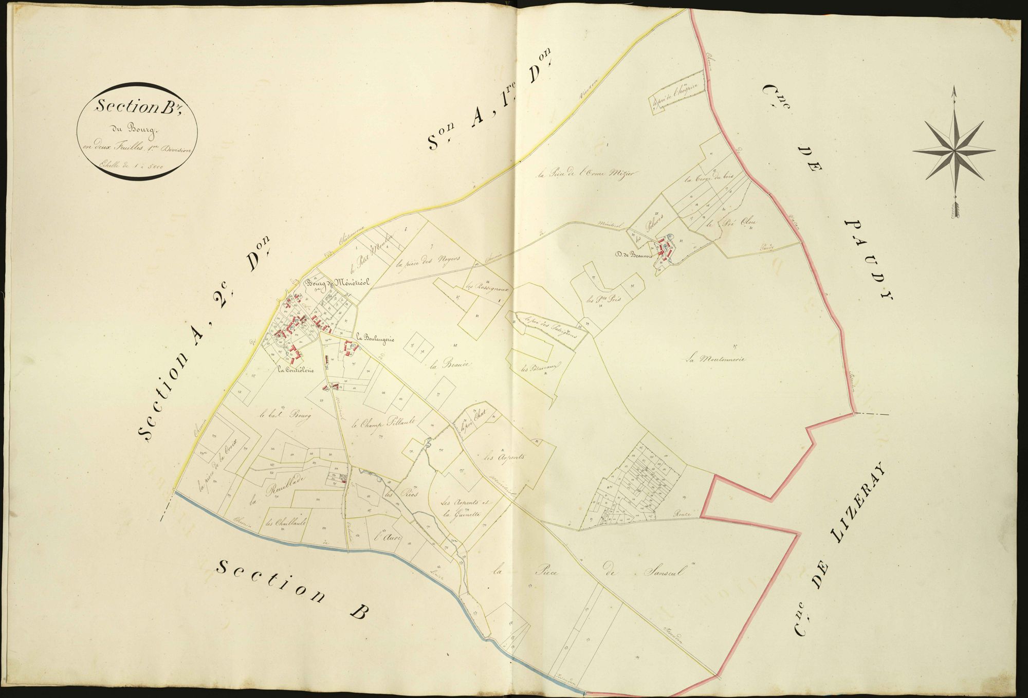 Ménétréols-sous-Vatan - Section B1, dite du Bourg.