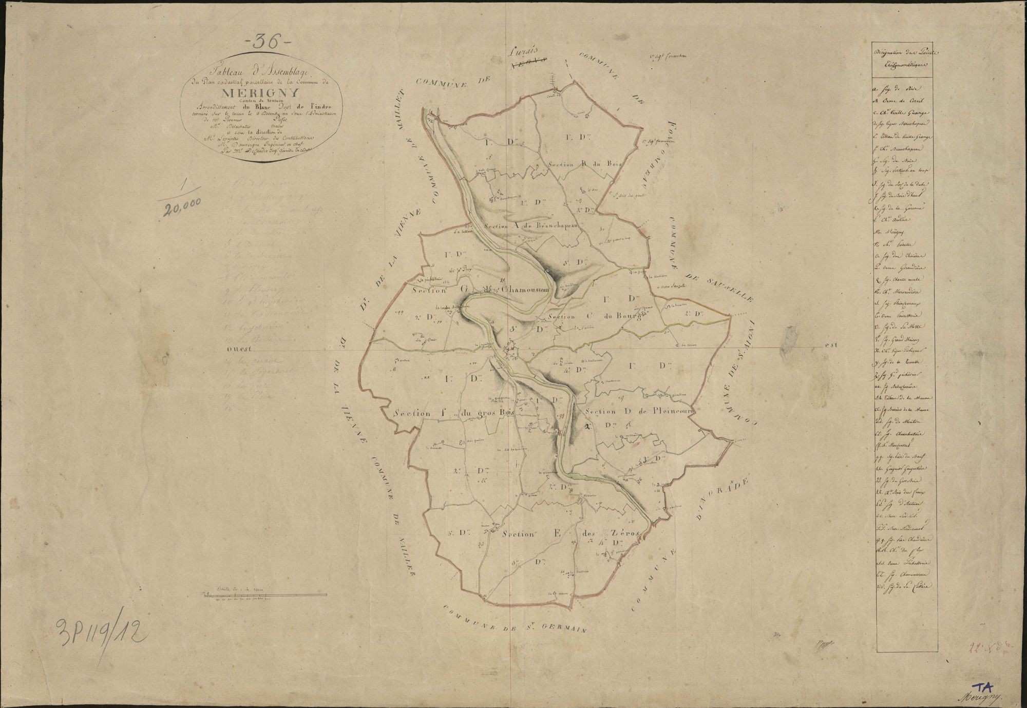 Mérigny - Tableau d'assemblage.