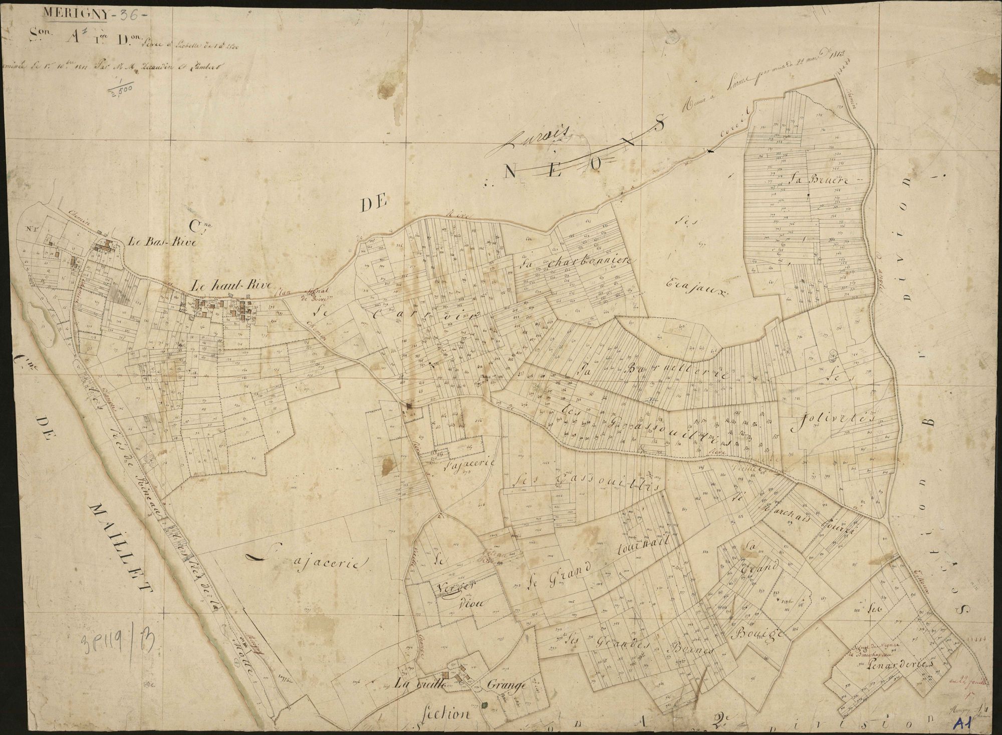Mérigny - Section A1, dite de Beauchapeau sur le tableau d'assemblage.