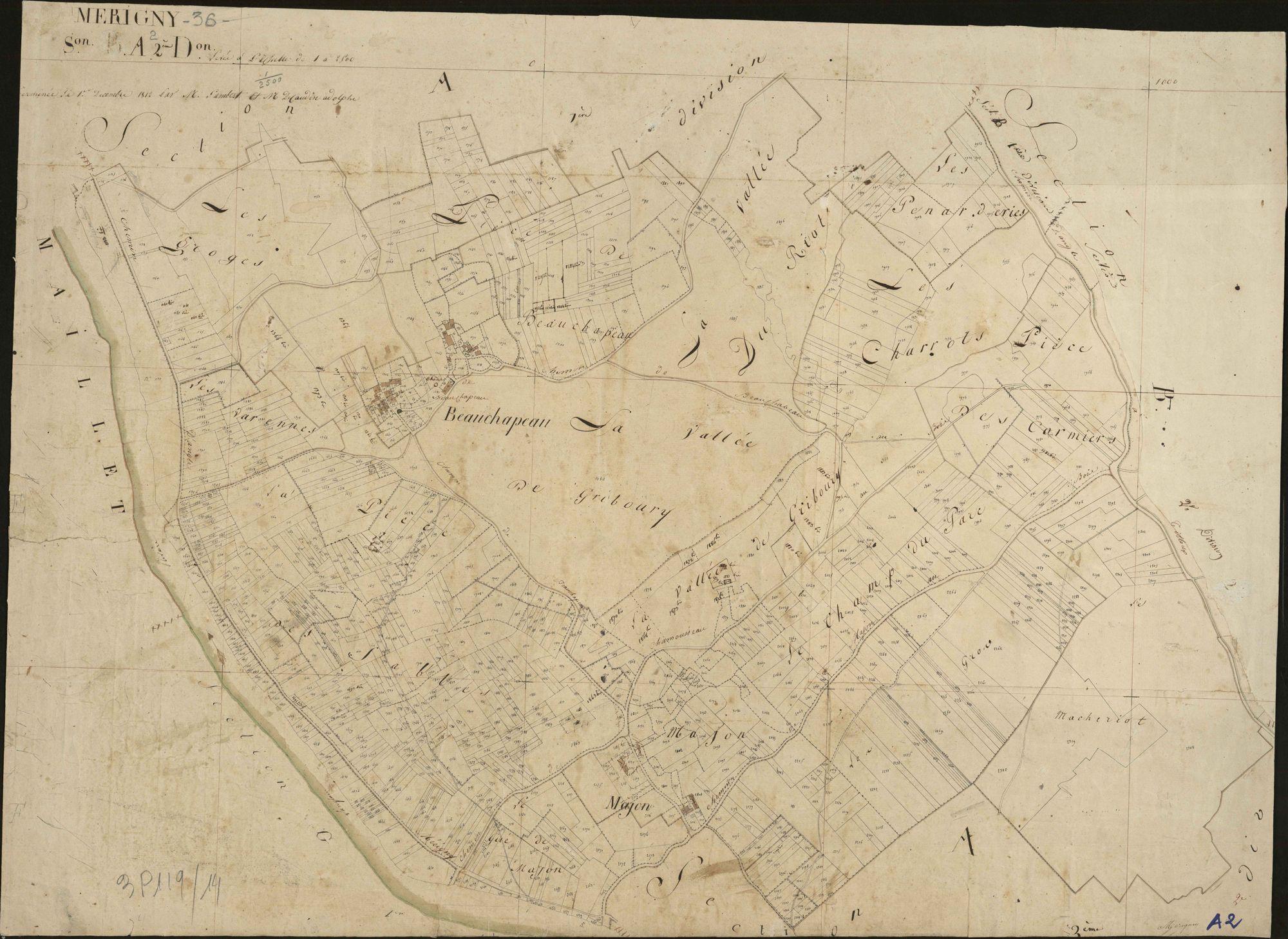 Mérigny - Section A2, dite de Beauchapeau sur le tableau d'assemblage.