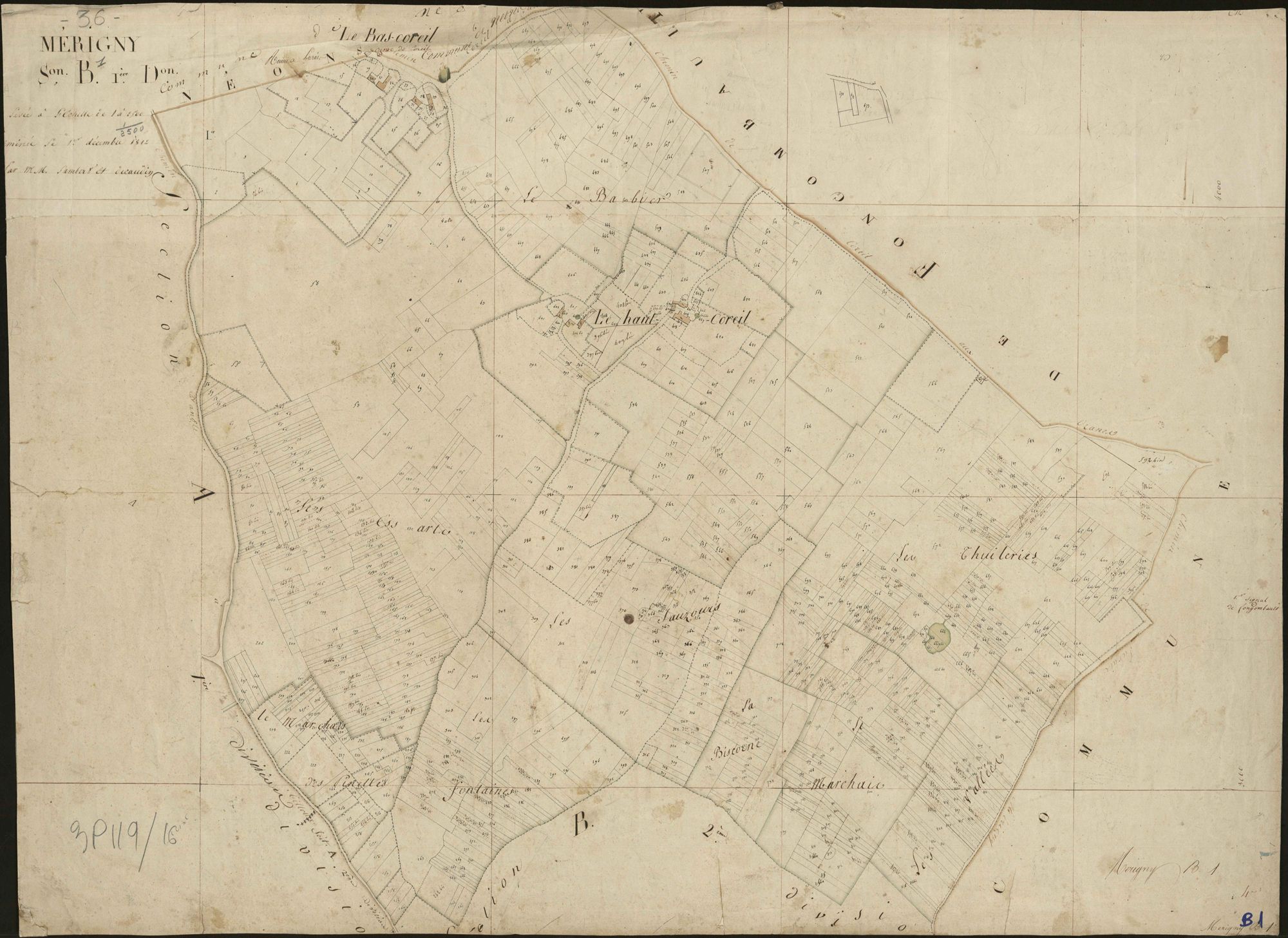 Mérigny - Section B1, dite du Bois sur le tableau d'assemblage.