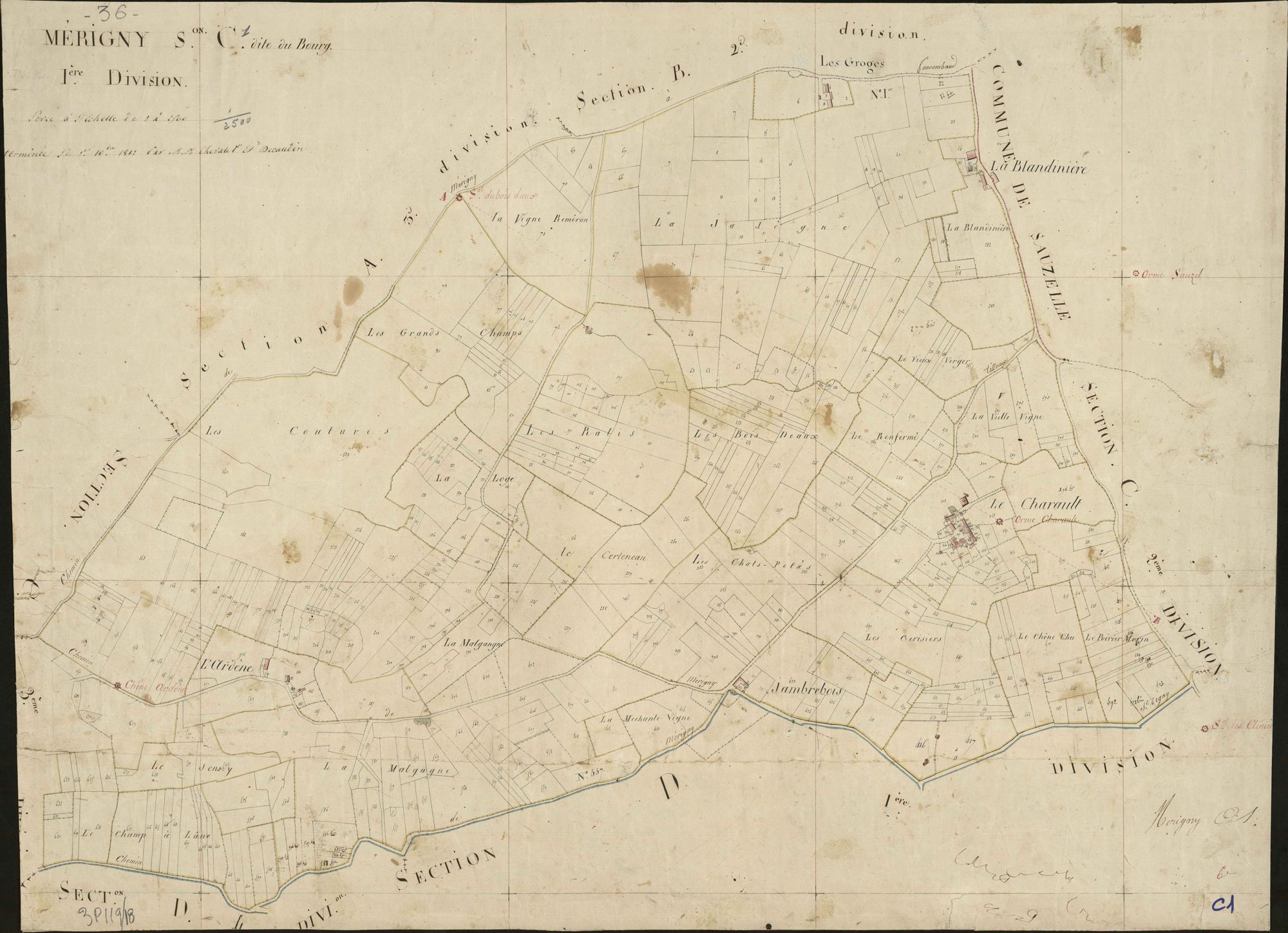 Mérigny - Section C1, dite du Bourg.