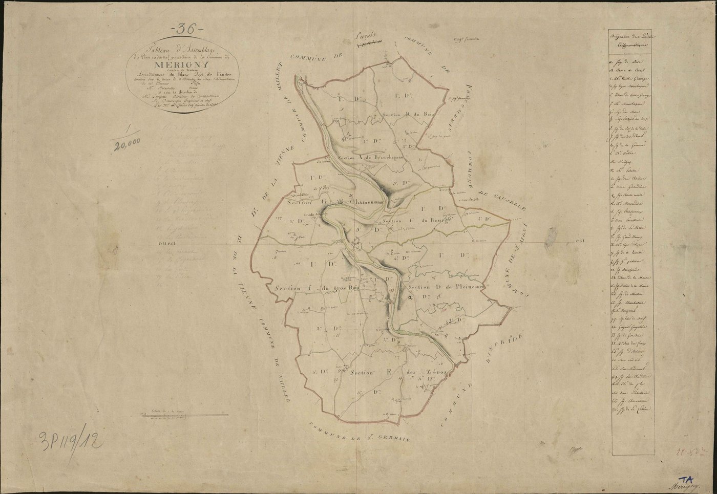 Mérigny - Tableau d'assemblage.