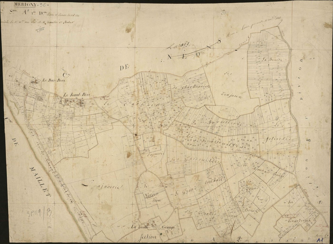 Mérigny - Section A1, dite de Beauchapeau sur le tableau d'assemblage.