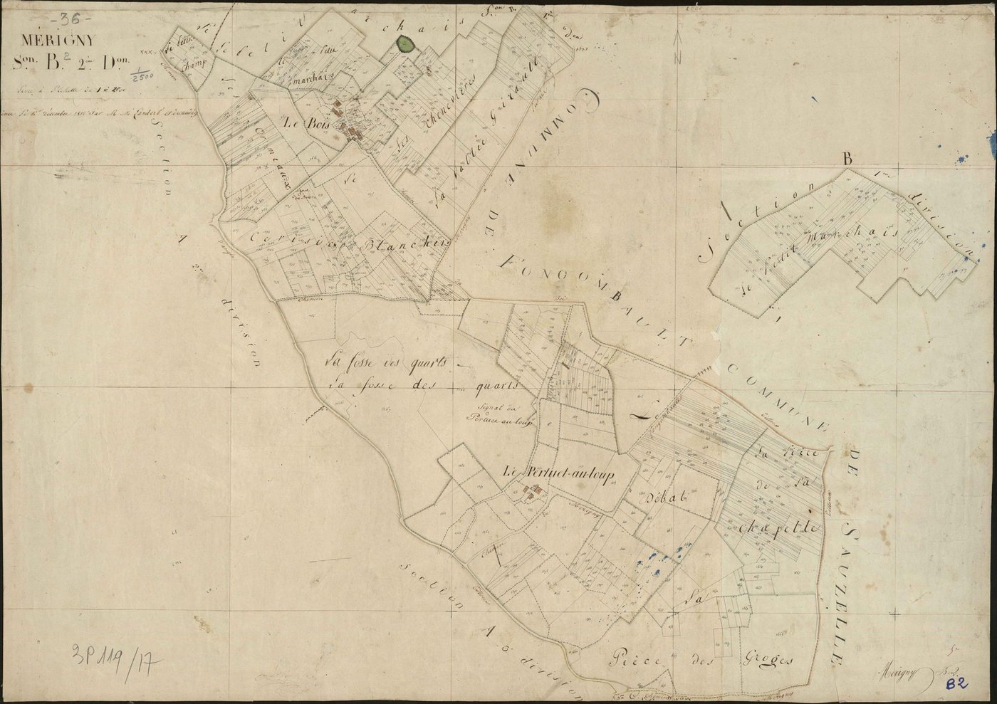 Mérigny - Section B2, dite du Bois sur le tableau d'assemblage.