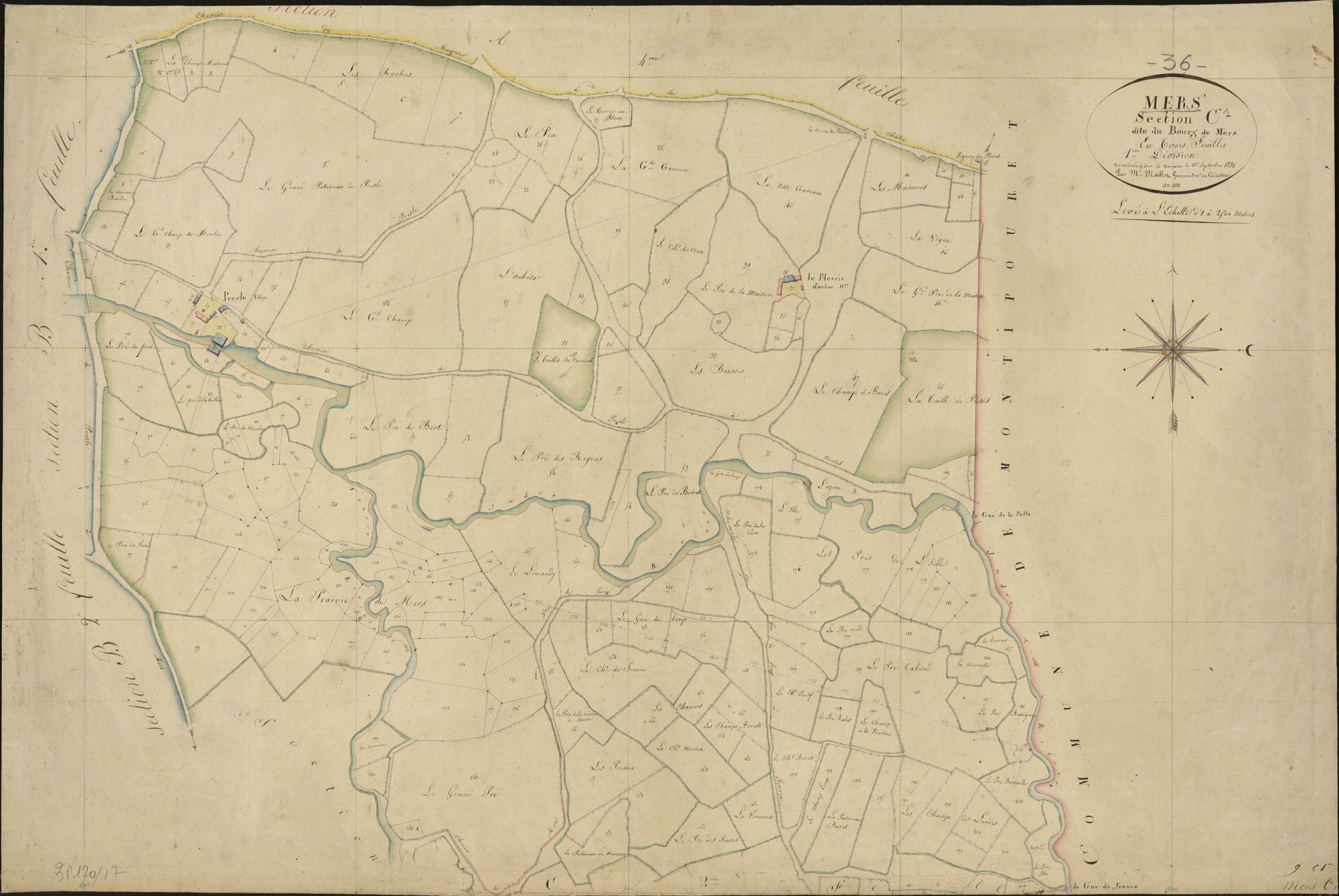 Mers-sur-Indre - Section C1, dite du Bourg.